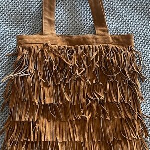 Suede fringed purse